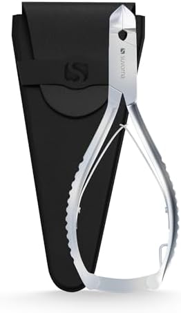 Podiatrist Toenail Clippers Concave Jaw and Back Lock, 5.5" Extra Large Toe Nail Clippers for Thick Nails, Big Toe Nail Clippers for Thick Toenails, Long Handled Toenail Clippers for Seniors