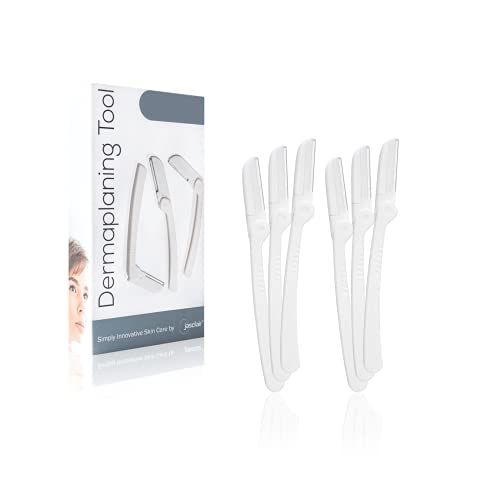 Dermaplaning Tool Set (6 Count) for Easy Facial Hair Removal and Exfoliation