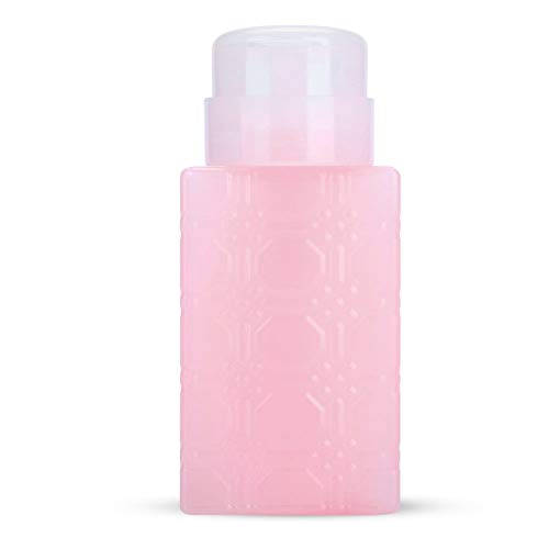 Yctze Push Down Portable Pump Dispenser Bottle for Nail Polish Remover, Makeup Removal, Lotions - Refillable and Suitable for Nail Enhancement Tools (Square Pink) - Image 6
