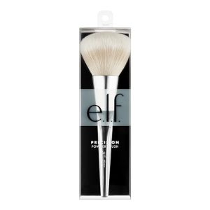 e.l.f. Precision Powder Brush for Detail Application, Synthetic, Silver