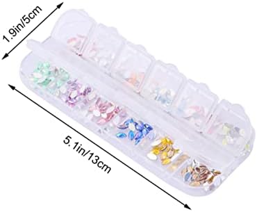 Mipcase 12 Nail Art Crystal Nail Asssories Nail Rhinestones for Acrylic Nails Craft Rhinestones Kit De Manicura Nail Gems Decorations Nail Accessories Shiny Nail Art Decor Horse Eye Set - Image 3
