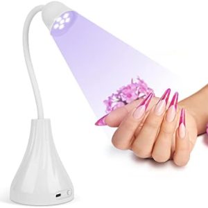 UV LED Nail Lamp, Portable Mini Nail Dryer, 360° Rotatable Hands Free Quick Gel Nail Light, Nail Polish Curing Lamp Flash Cure Light for Nails Great Great for DIY Home & Salon Manicure