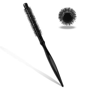 Mini Round Hair Brush for Short Curly Hair and Beard Styling, Nylon Bristles