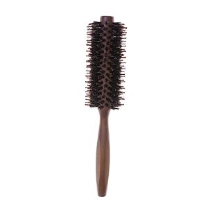 FRCOLOR Professional Round Blow Drying Hair Brush Boar Bristle Wooden Handle Medium