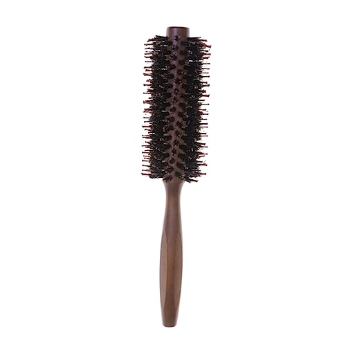 FRCOLOR Professional Round Blow Drying Hair Brush Boar Bristle Wooden Handle Medium