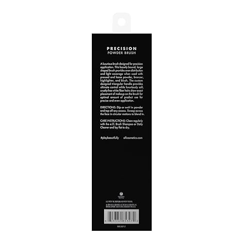 e.l.f. Precision Powder Brush for Detail Application, Synthetic, Silver - Image 3
