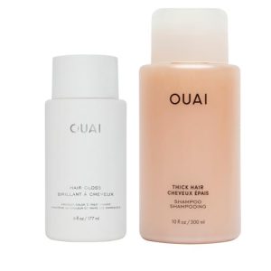 OUAI Hair Gloss Bundle, Thick Hair - Includes Hair Gloss and Thick Shampoo - Volumizing, Frizz-Control Hair Bundle (2 Count, 6 Oz/ 10 Fl Oz)