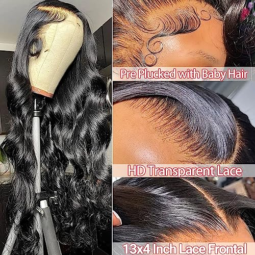 32 Inch 13x4 Body Wave 160 Density Human Hair Lace Front Wig with Baby Hair - Image 2
