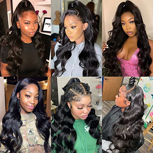 32 Inch 13x4 Body Wave 160 Density Human Hair Lace Front Wig with Baby Hair - Image 7