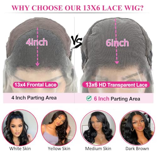 32 Inch Body Wave Lace Front Wigs Human Hair 13x6 HD Lace Frontal Wigs Human Hair 220% Density Human Hair Lace Front Wigs for Women - Image 6