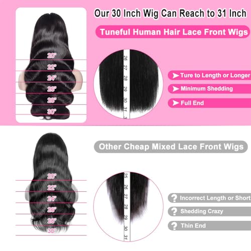 32 Inch Body Wave Lace Front Wigs Human Hair 13x6 HD Lace Frontal Wigs Human Hair 220% Density Human Hair Lace Front Wigs for Women - Image 4