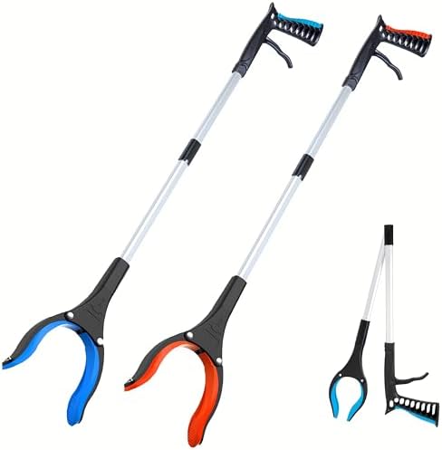 32" Reacher Tool, Extra Long Grabber Reacher with Rotating Jaw - Mobility Aid Reaching Assist Tool (2 pc)
