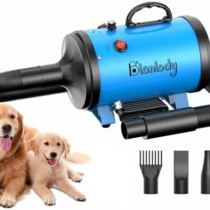 3200W 4.5HP High Velocity Dog Dryer for Large Breeds with Adjustable Speed and 4 Nozzles