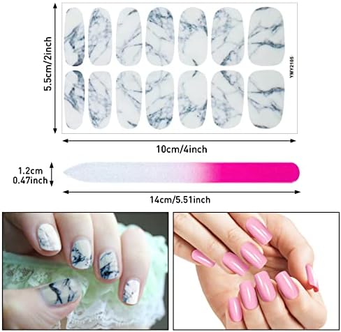 336 Pieces 24 Sheets Full Wrap Nail Polish Stickers Nail Strips Self-Adhesive Gel Nail Strips Art Decals with Nail File for Home Women Girls DIY Nail Decorations (Vintage Style) - Image 4