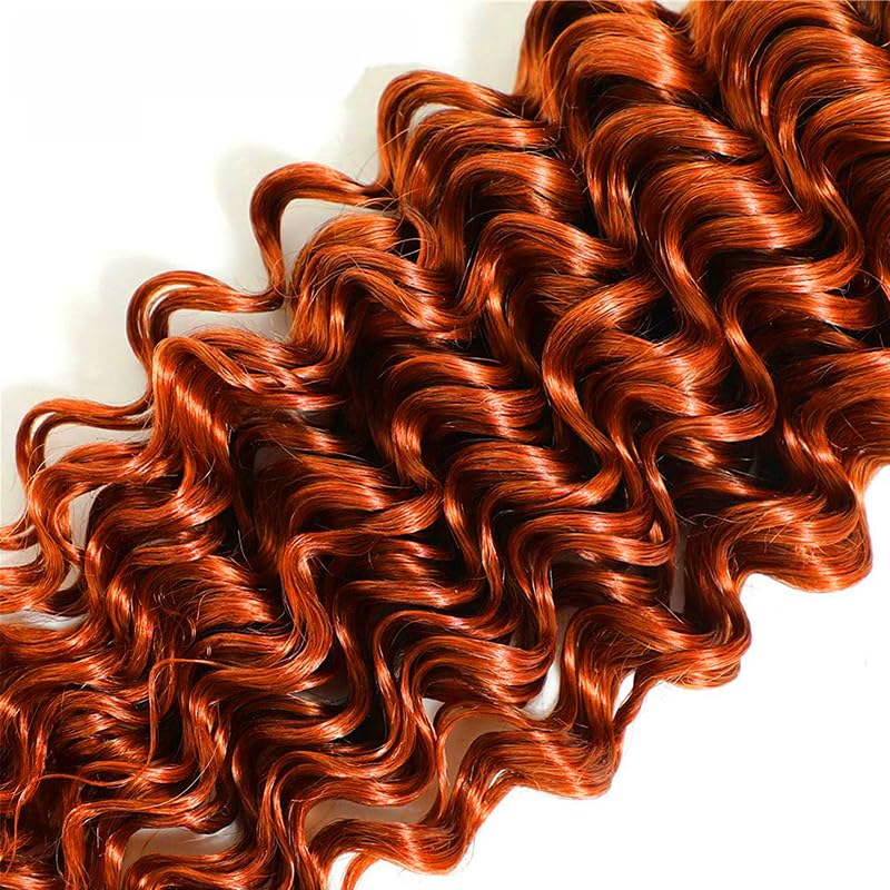 34 Inch Orange Ginger Deep Wave Brazilian Remy Human Hair 3 Pack Bundles - Image 5