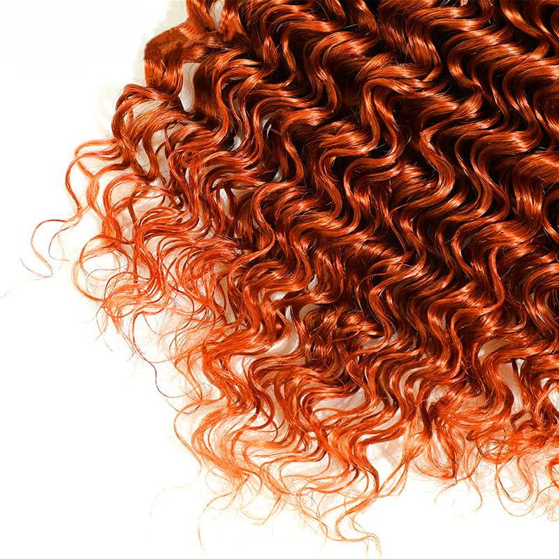 34 Inch Orange Ginger Deep Wave Brazilian Remy Human Hair 3 Pack Bundles - Image 6