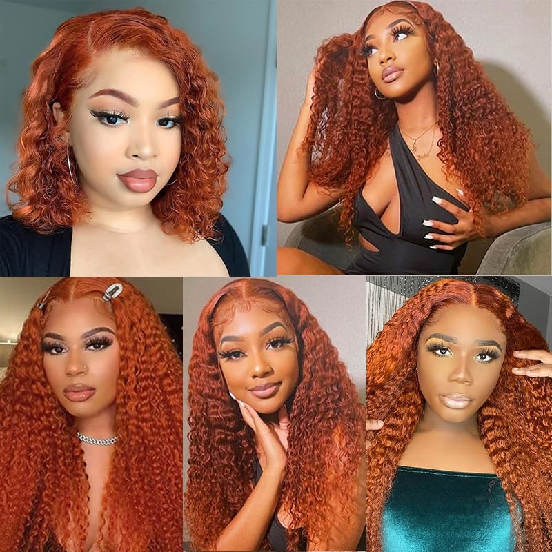 34 Inch Orange Ginger Deep Wave Brazilian Remy Human Hair 3 Pack Bundles - Image 2