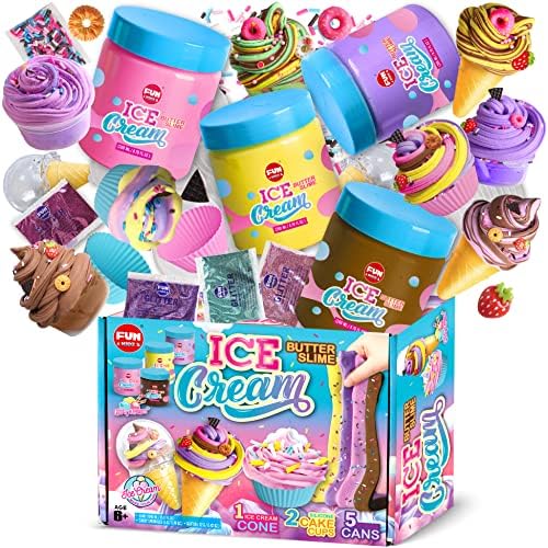 FunKidz 35.16 Fl Oz Butter Slime Pack, Soft Ice Cream Slime Kit for Kids Ages 6-12