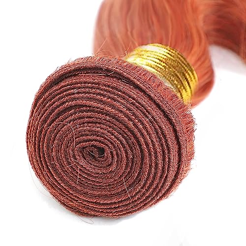 #350 Bundles Human Hair Ginger Body Wave Bundles Ginger Orange Human Hair Bundles 14 16 18 inch Peruvian Remy Orange Body Wave Bundles for Black Women - Image 4