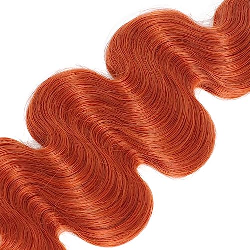 #350 Bundles Human Hair Ginger Body Wave Bundles Ginger Orange Human Hair Bundles 14 16 18 inch Peruvian Remy Orange Body Wave Bundles for Black Women - Image 5