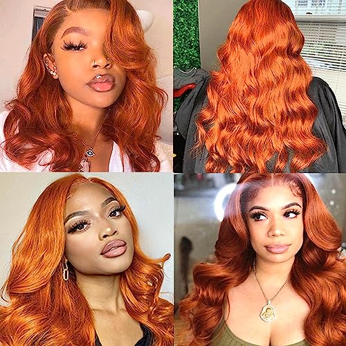 #350 Bundles Human Hair Ginger Body Wave Bundles Ginger Orange Human Hair Bundles 14 16 18 inch Peruvian Remy Orange Body Wave Bundles for Black Women - Image 2