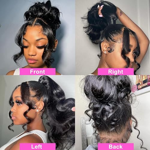 14 Inch 150% Density Remy Human Hair Body Wave 360 Lace Frontal Closure - Image 5