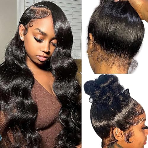 14 Inch 150% Density Remy Human Hair Body Wave 360 Lace Frontal Closure - Image 2