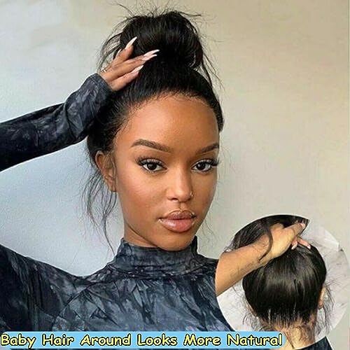 360 Straight Lace Front Wigs Human Hair pre plucked with Baby Hair 180% Density HD Transparent Glueless Wigs Human Hair for Woman Can Make Ponytail and Bun Full Lace Human Hair Wigs 20 Inch… - Image 6