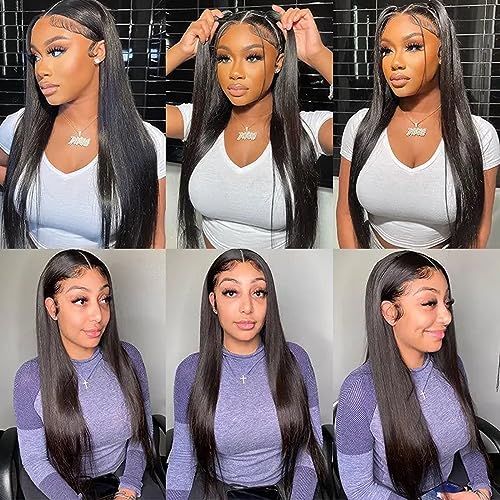 360 Straight Lace Front Wigs Human Hair pre plucked with Baby Hair 180% Density HD Transparent Glueless Wigs Human Hair for Woman Can Make Ponytail and Bun Full Lace Human Hair Wigs 20 Inch… - Image 5