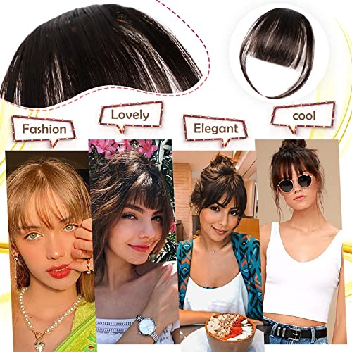 360 Wig with Bangs Clip Bangs Extension French Bangs With Clip In Bangs Wig Women'S Natural Color Washable Dyeable Hair Color Wax (H, One Size) - Image 4