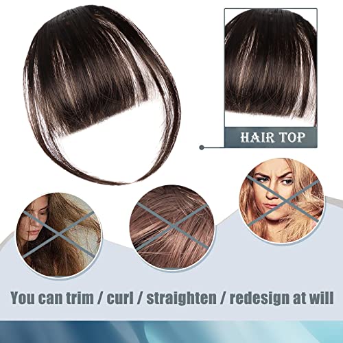 360 Wig with Bangs Clip Bangs Extension French Bangs With Clip In Bangs Wig Women'S Natural Color Washable Dyeable Hair Color Wax (H, One Size) - Image 2
