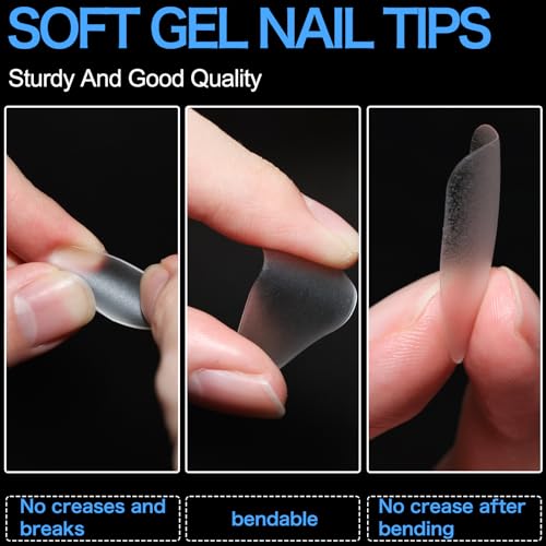 360 Long Matte Soft Gel Coffin Full Cover Acrylic Nail Tips - 15 Sizes - Image 4