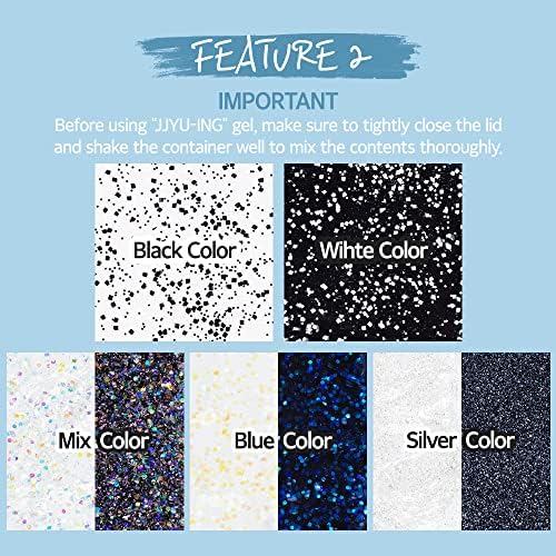 3D Embossing JJYU-ING Gel for Nail Art, Glitter Silver 10g(0.35oz) 3D Nail Polish Gel alternatives Embossed Character Nail Art Design Color Drawing DIY at Home Made in Korea - Image 3