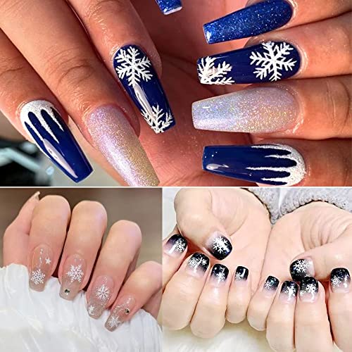 Christmas Snowflake Nail Glitter Sequins 6 Grids Holographic Designs for Festive Nail Art - Image 2