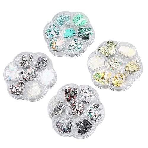 3D Snowflake Santa Claus Christmas Tree Nail Art Sequins, 4 Boxes, Polymer Clay Slices for Acrylic Nails, Christmas Party Decor