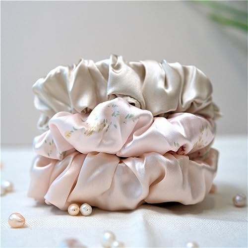 3Pack Silk Scrunchies For Hair 100% Pure Mulberry Silk 16 Momme Scrunchies With Elastic Band Silk Hair Scrunchies Hair Ties For Women Girls - Image 8