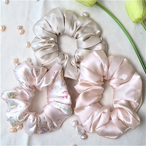 3Pack Silk Scrunchies For Hair 100% Pure Mulberry Silk 16 Momme Scrunchies With Elastic Band Silk Hair Scrunchies Hair Ties For Women Girls - Image 7