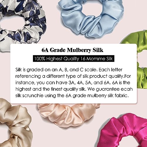 3Pack Silk Scrunchies For Hair 100% Pure Mulberry Silk 16 Momme Scrunchies With Elastic Band Silk Hair Scrunchies Hair Ties For Women Girls - Image 3