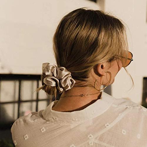 3Pack Silk Scrunchies For Hair 100% Pure Mulberry Silk 16 Momme Scrunchies With Elastic Band Silk Hair Scrunchies Hair Ties For Women Girls - Image 4