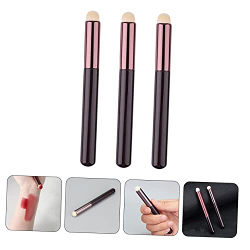 3 Piece Wooden Handle Makeup Brush Set Concealer Lip Eyeliner Short Hair Travel Wand - Image 8