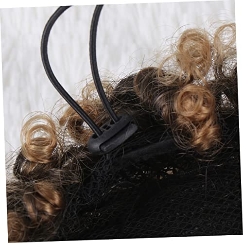 3pcs Fluffy Hair Buds Afro Hair Wigs Synthetic Afro Wigs Short Kinky Curly Human Hair Wig African Short Wigs Ponytail Wigs Afro Curly Fake Hair Bun Headband Wigs American Hairball - Image 9