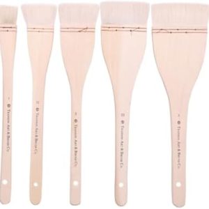 3PCS Paint Brush Set Acrylic Brush Window Oil Paintbrush Acrylic Painting Brush Wax Brush Wooden Oil Painting Pen Varnish Wide Brush Big Watercolour Brush флейц Portable