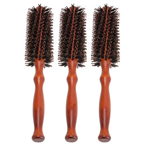 3pcs Round Hair Brush,Wooden Handle High Temperature Resistant Round Curling Styling Hair Brush,Lightweight Round Hair Brush for Precise Styling and Manageable Hair - Image 6