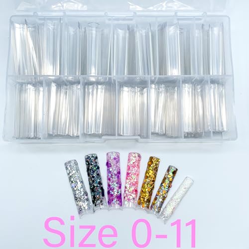 504 Pc 3XL XXXL Extra Long Clear Nail Tips Set Acrylic Nails 12 Sizes Durable - Image 5
