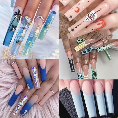 504 Pc 3XL XXXL Extra Long Clear Nail Tips Set Acrylic Nails 12 Sizes Durable - Image 3