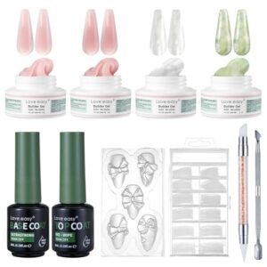 4-Color Pink Nude Pearl Shimmer Builder Gel Polish for Fast Nail Extensions
