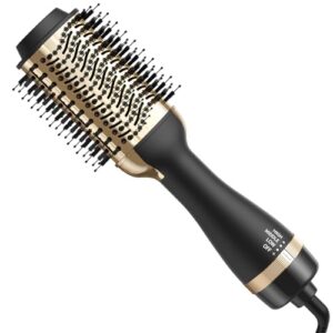4-in-1 Ceramic Hair Dryer Brush Set with Negative Ion Technology for Volumizing, Curling, and Straightening
