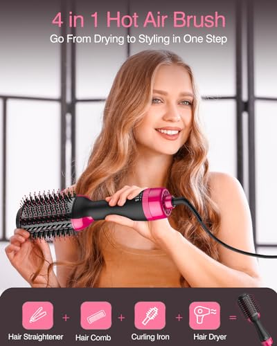 4-in-1 Hair Dryer Brush Styler Volumizer with Negative Ion Technology, Oval, New - Image 5