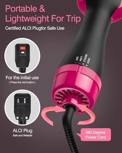 4-in-1 Hair Dryer Brush Styler Volumizer with Negative Ion Technology, Oval, New - Image 6