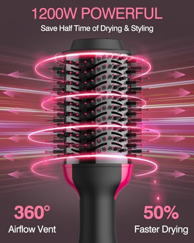 4-in-1 Hair Dryer Brush Styler Volumizer with Negative Ion Technology, Oval, New - Image 3